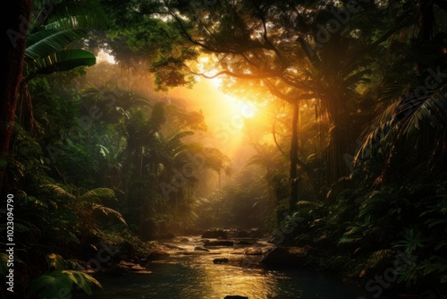 Wallpaper Mural Forest vegetation rainforest landscape. Torontodigital.ca