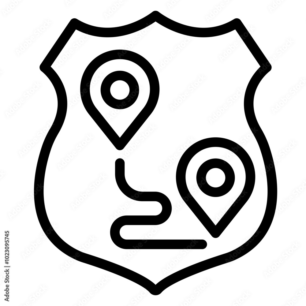 Route Badge Vector Design Icon Style Route Badge Vector Design Icon Style