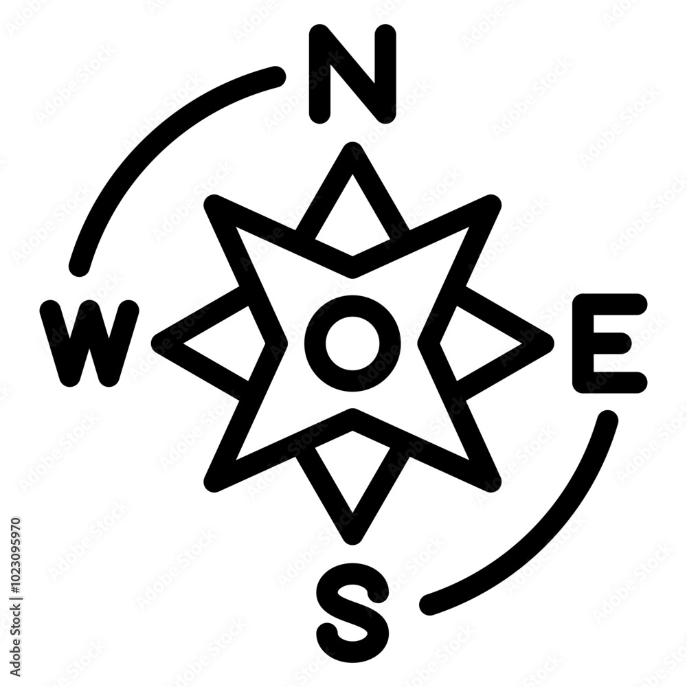 Navigation Rose Vector Design Icon Style Navigation Rose Vector Design Icon Style