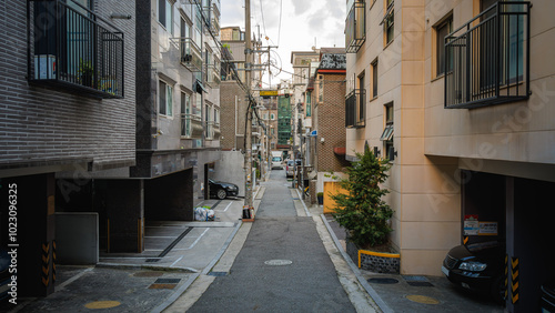 Fototapeta Naklejka Na Ścianę i Meble -  Complex alley scene in Seoul