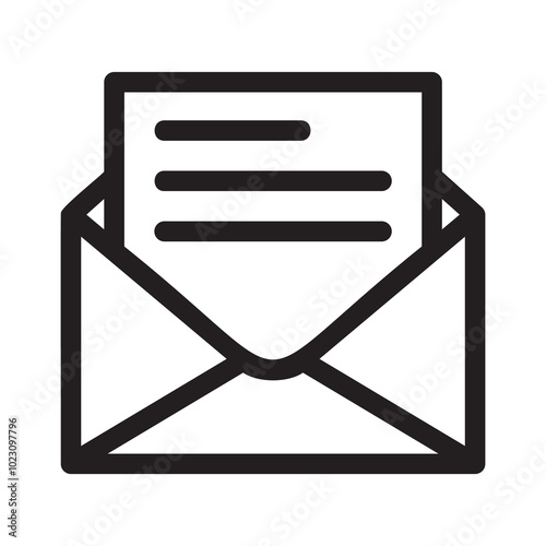 Email Letter or Open Email Icon, Envelope For Communication