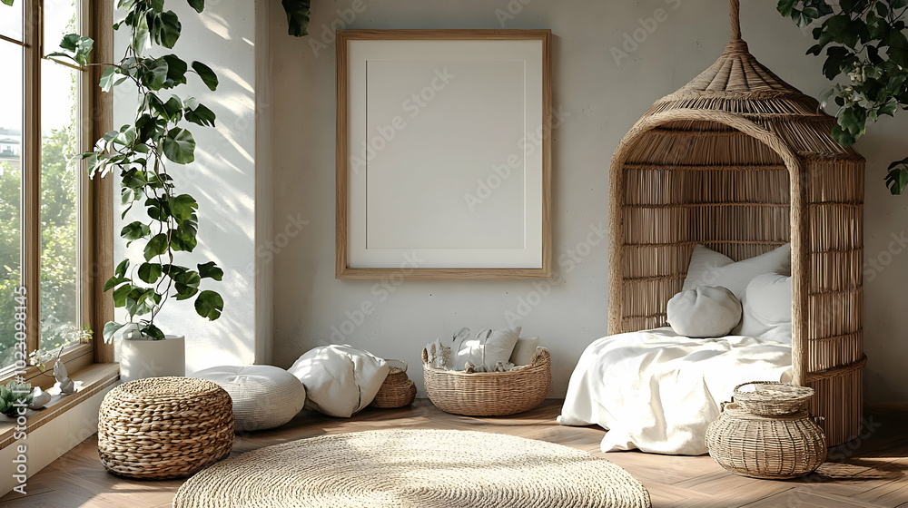 Cozy, minimalist room with natural elements and relaxing decor. Cozy, minimalist room with natural elements and relaxing decor.