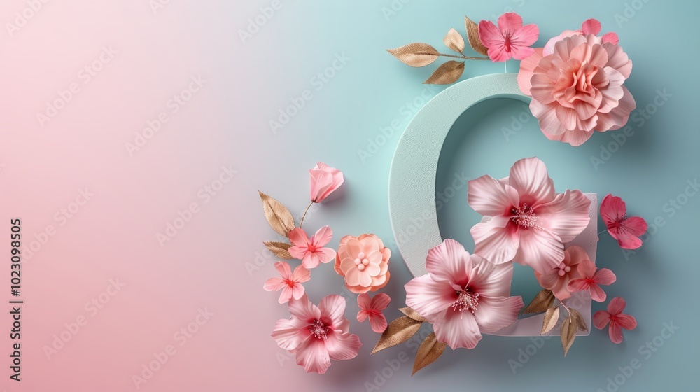 Fototapeta premium Artistic Representation of the Letter G in a Creative Design with Bold Colors and Shapes for Modern Typography and Graphic Elements