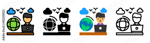 Set of Remote work Icon