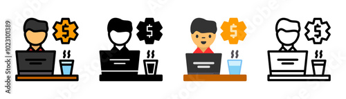 Set of Freelance gig Icon