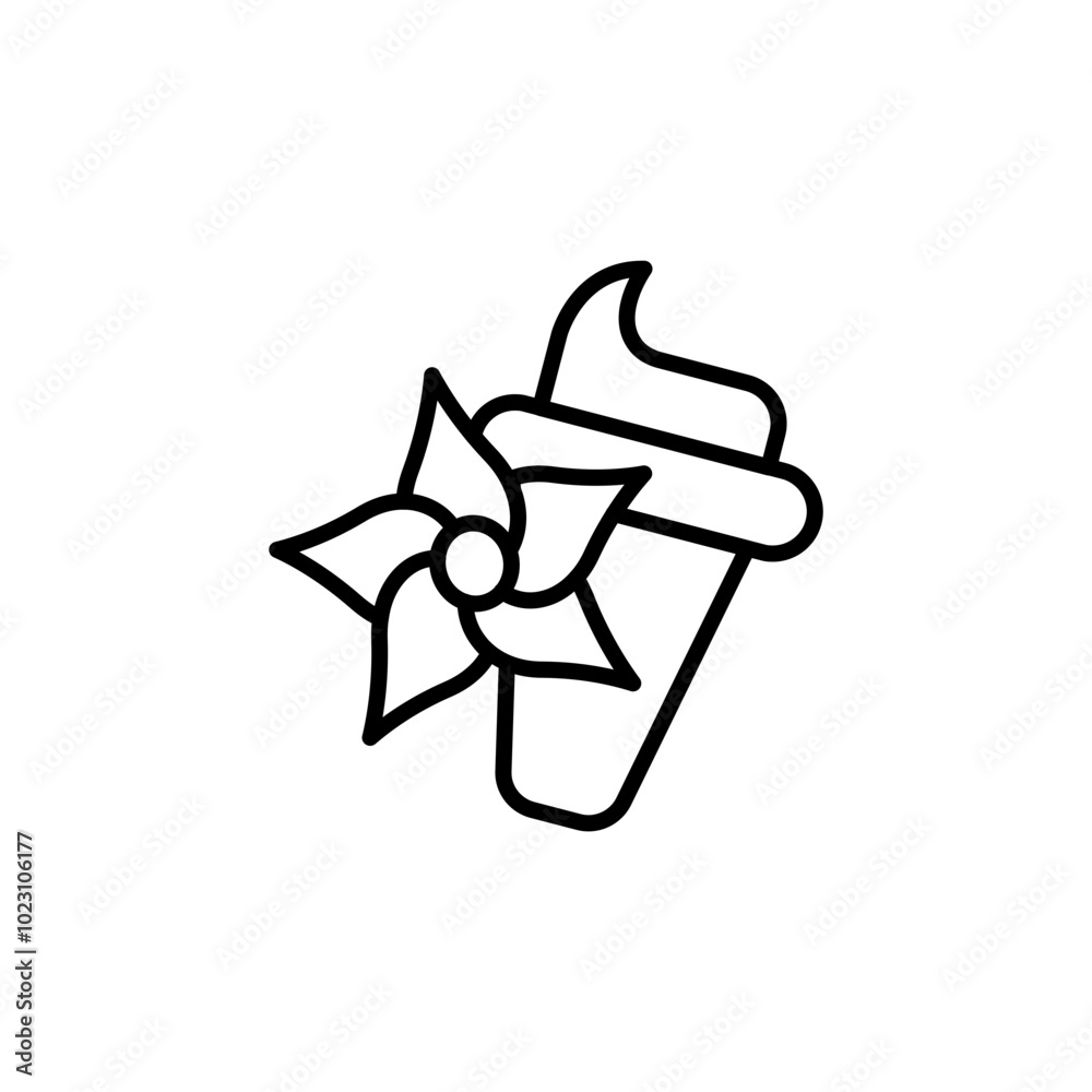 Vanilla ice cream outline icons, minimalist vector illustration ,simple transparent graphic element .Isolated on white background Vanilla ice cream outline icons, minimalist vector illustration ,simple transparent graphic element .Isolated on white background