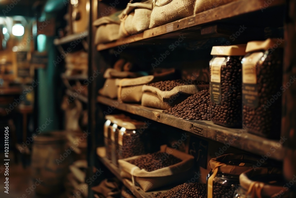 Coffee bean shelf coffee beans arrangement accessories. Coffee bean shelf coffee beans arrangement accessories.