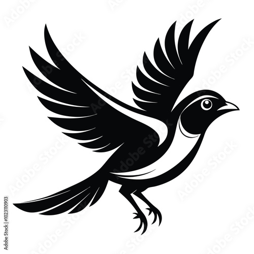 Solid color Myna Bird animal vector design