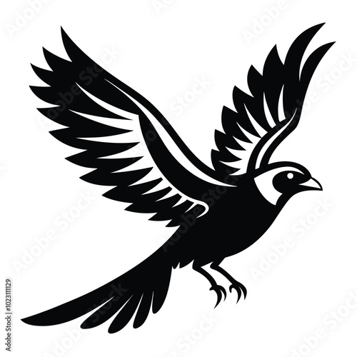 Solid color Myna Bird animal vector design