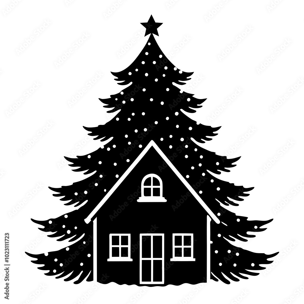 Merry Christmas card set santa sleight night tree greeting text lettering blue snowy night background vector on white background Merry Christmas card set santa sleight night tree greeting text lettering blue snowy night background vector on white background