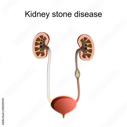 Kidney stone disease. Urolithiasis. Renal calculus