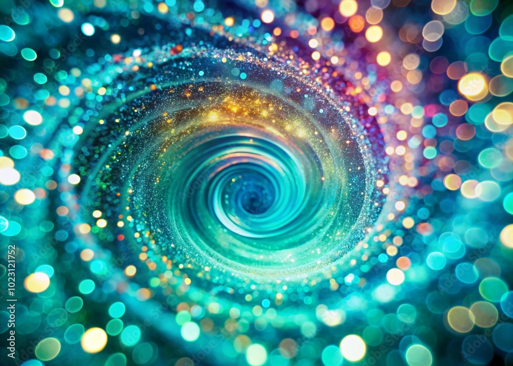 Abstract background. A bright colorful swirl of sequins and bokeh, reminiscent of a galaxy in deep space. Abstract background. A bright colorful swirl of sequins and bokeh, reminiscent of a galaxy in deep space.