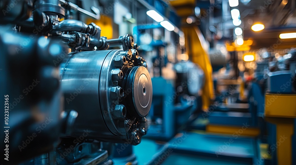 Close-up of a Metal Gear in a Manufacturing Facility Close-up of a Metal Gear in a Manufacturing Facility