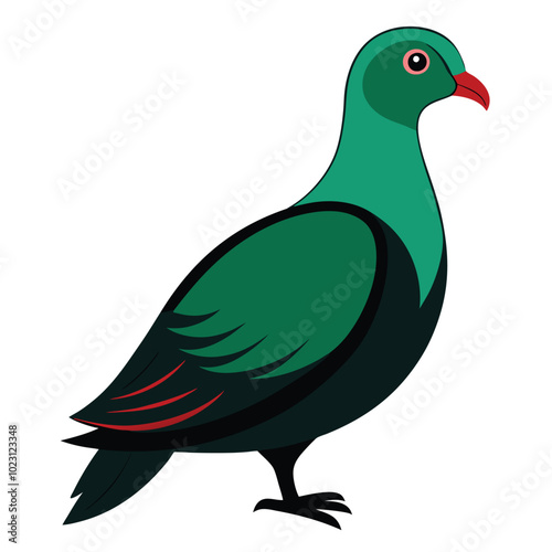 Solid color Nicobar pigeon animal vector design