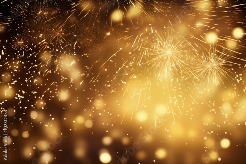 Gold glitter fireworks backgrounds abstract. photo