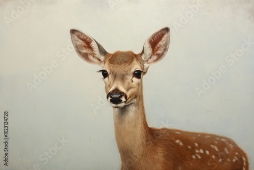 A close up on pale a deer wildlife antelope animal. photo