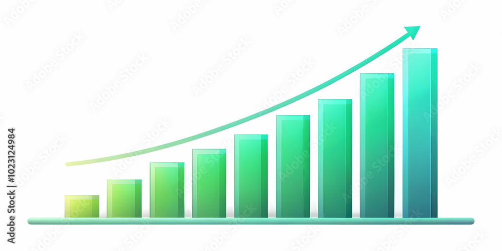 Flat Glowing Abstract Bar Chart with Rising Data Streams Illustrating Growth and Financial Success in a Simple Vector Style Flat Glowing Abstract Bar Chart with Rising Data Streams Illustrating Growth and Financial Success in a Simple Vector Style