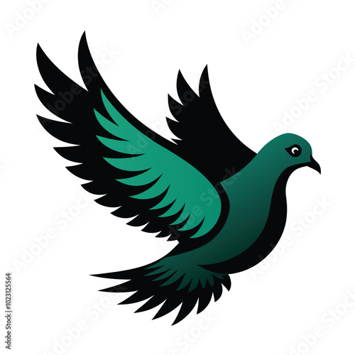 Solid color Nicobar pigeon animal vector design