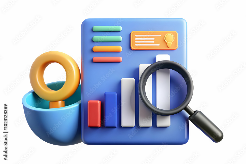 Dynamic Vector Design of Flat Floating Graph and Magnifying Glass for Market Analysis - Isolated Elements in Simple Business Illustration for Financial Insights Dynamic Vector Design of Flat Floating Graph and Magnifying Glass for Market Analysis - Isolated Elements in Simple Business Illustration for Financial Insights