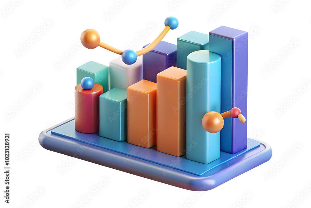 3D Glowing Abstract Financial Graph with Marketing Projections: A Dynamic Visualization Showcasing the Relationship Between Marketing Strategies and Financial Performance, Isolated on White Background 3D Glowing Abstract Financial Graph with Marketing Projections: A Dynamic Visualization Showcasing the Relationship Between Marketing Strategies and Financial Performance, Isolated on White Background