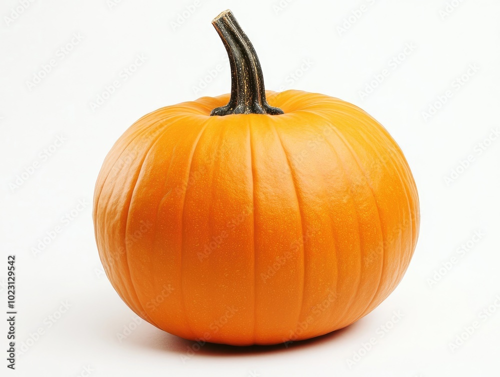 Obraz premium pumpkin on a plain background representing autumn harvest and natural food with room for text