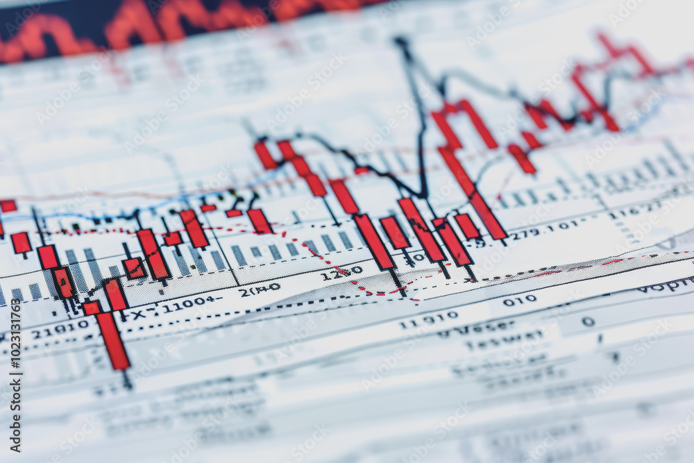 Minimalist stock market downturn graph with arrow plunging downwards on a white background. Minimalist stock market downturn graph with arrow plunging downwards on a white background.