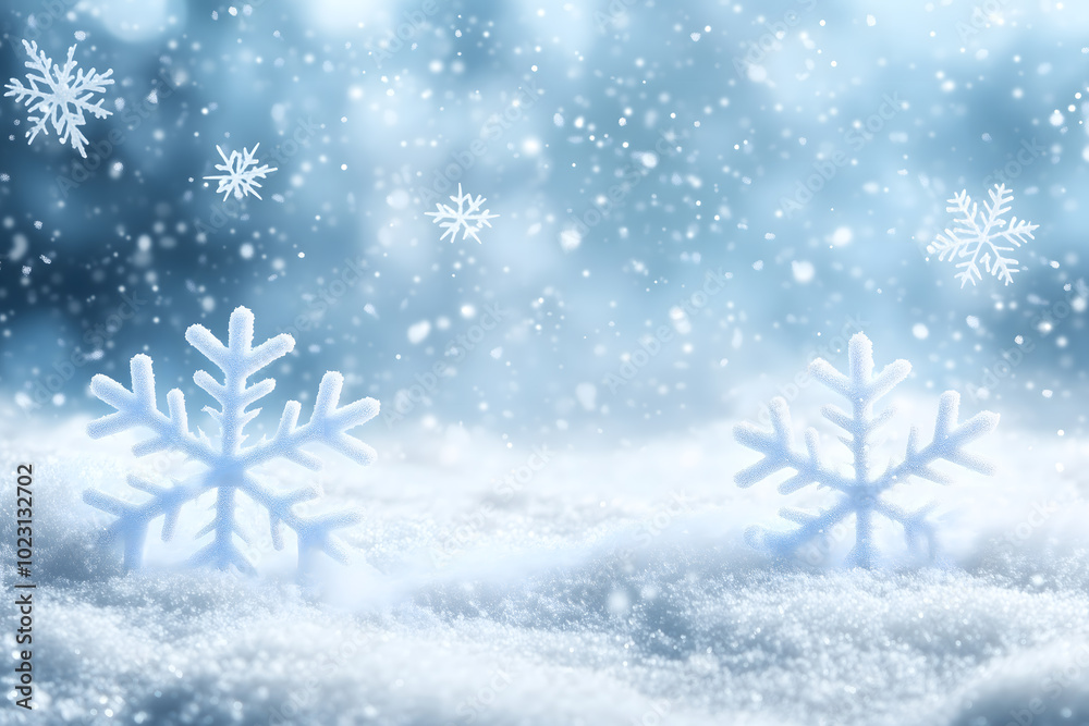 snowing snowflake with christmas background. Generative Ai. snowing snowflake with christmas background. Generative Ai.