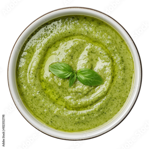 top view broccoli cream soup isolated