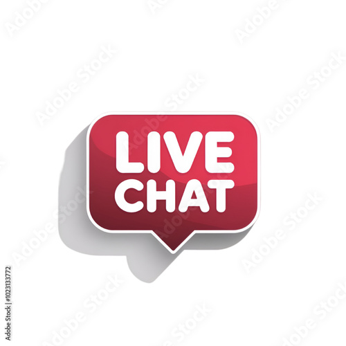 Red Live Chat Button for Web UI/UX, Vector 2D Design 