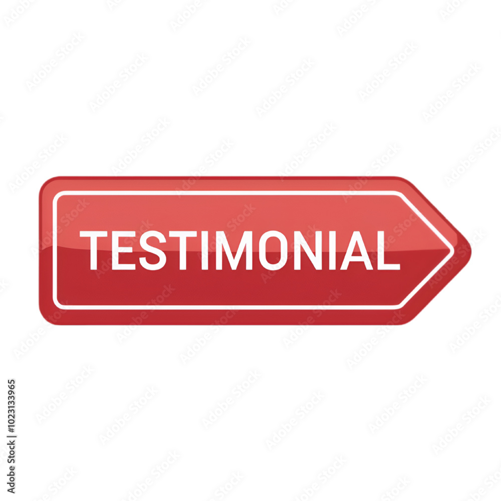 Red Testimonial Button with Arrow for Web UI/UX, Vector 2D Red Testimonial Button with Arrow for Web UI/UX, Vector 2D