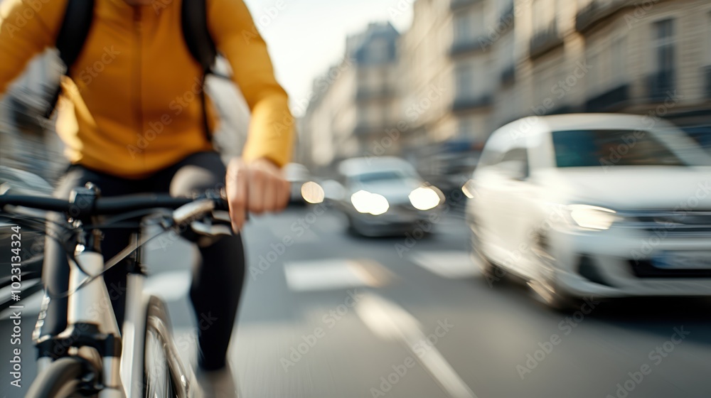 A cyclist swiftly navigates through vibrant city streets, with blurred motion conveying speed and energy, reflecting the fast-paced urban lifestyle at its peak. A cyclist swiftly navigates through vibrant city streets, with blurred motion conveying speed and energy, reflecting the fast-paced urban lifestyle at its peak.