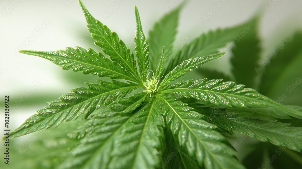 Close-up of a green cannabis plant showcasing its leaves and growth. Close-up of a green cannabis plant showcasing its leaves and growth.