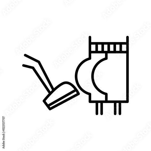 Kick butt icon on white background.