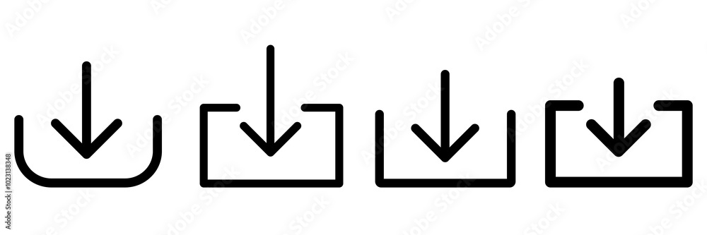 Download file icon set. Elements for web site or application. Various download symbols collection. Vector illustration isolated on white. Download file icon set. Elements for web site or application. Various download symbols collection. Vector illustration isolated on white.