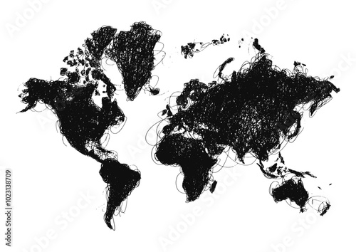 World map with a colorful, geometric pattern made of triangles. Perfect for travel, diversity, and global themes.