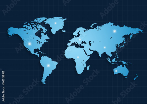 World map with a colorful, geometric pattern made of triangles. Perfect for travel, diversity, and global themes.