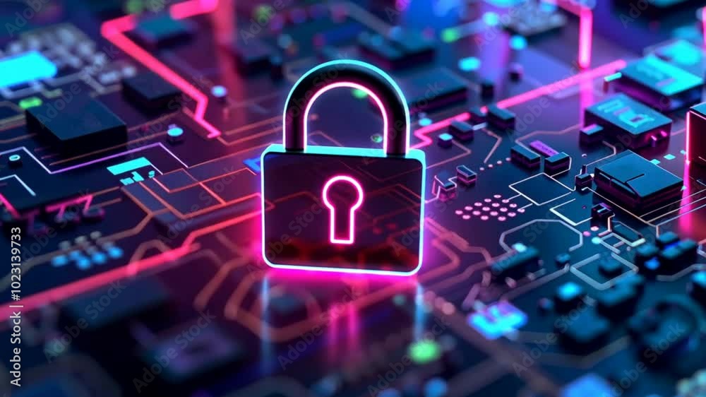 4K Futuristic depiction of advanced cybersecurity.