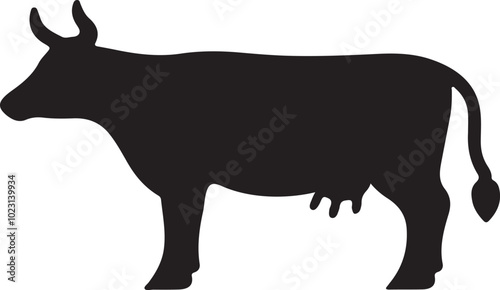 silhouette of a cow on a white background