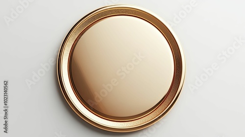 Golden Circular Frame with a Smooth, Blank Surface