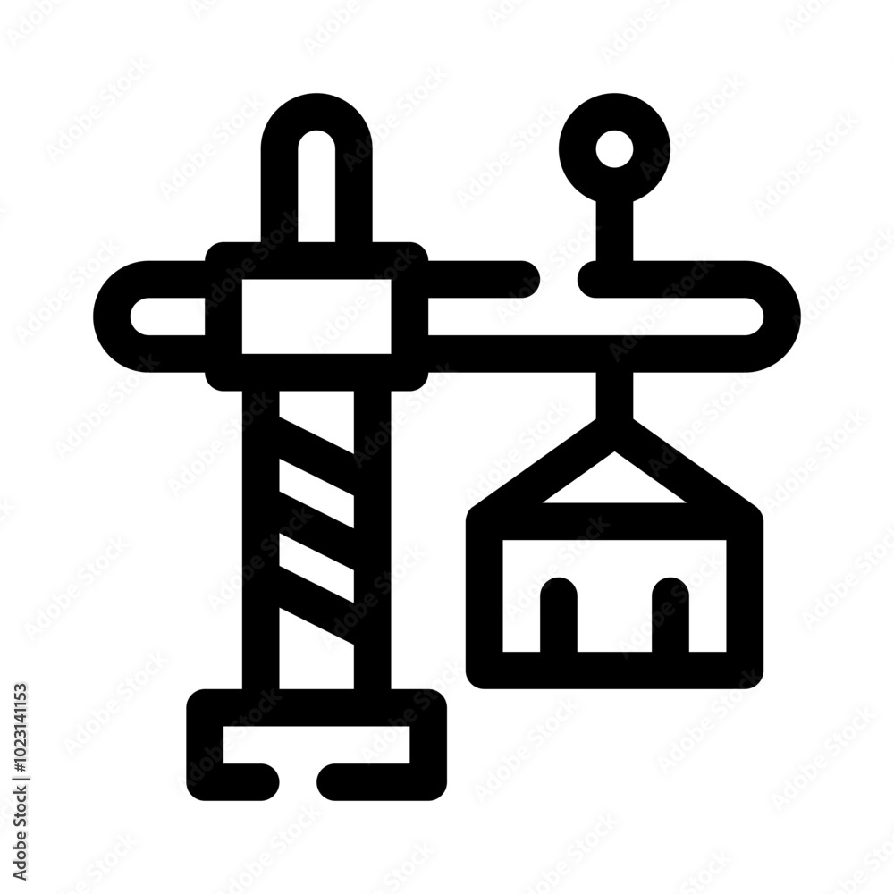 Construction Crane Icon line icon