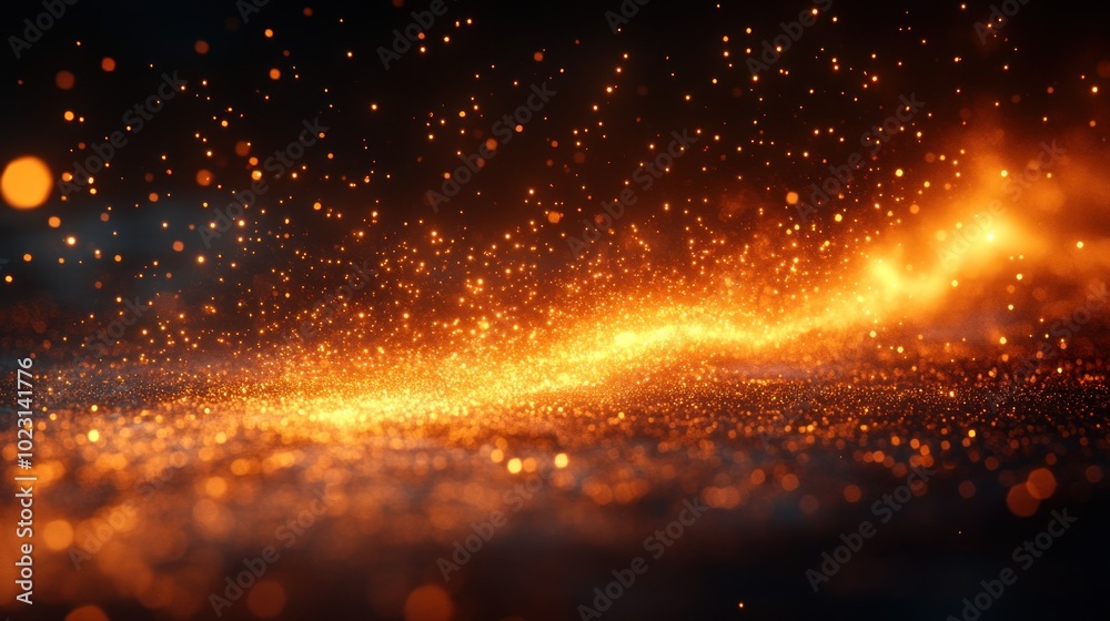 A mesmerizing display of glowing particles creating a magical, ethereal atmosphere. A mesmerizing display of glowing particles creating a magical, ethereal atmosphere.