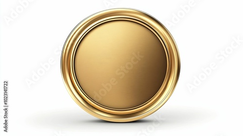 Golden Oval Frame with Brushed Metal Surface