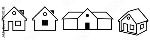 Home button icons set. Home page icon. Simple house symbols. Building icon. Vector illustration.