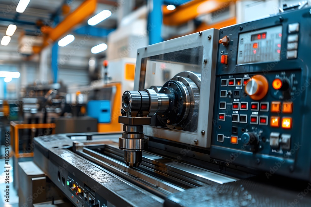 Advanced CNC Machine in a Modern Manufacturing Facility Advanced CNC Machine in a Modern Manufacturing Facility