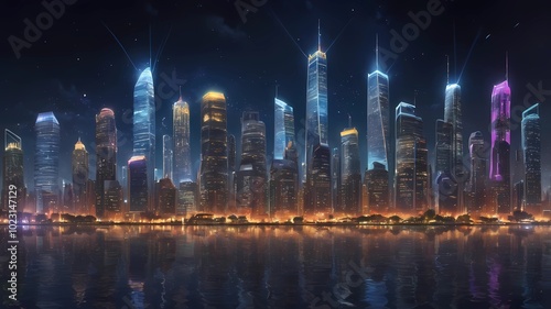 night city on river