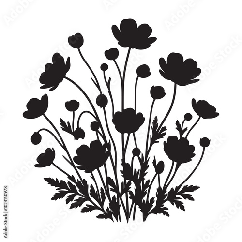 a silhouette of birch tree vector design 