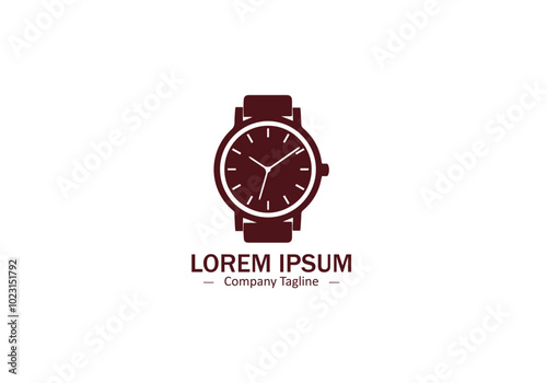 A brown analog wristwatch, ideal for luxury brands. Watch logo, icon, vector, illustration design for expensive watches.