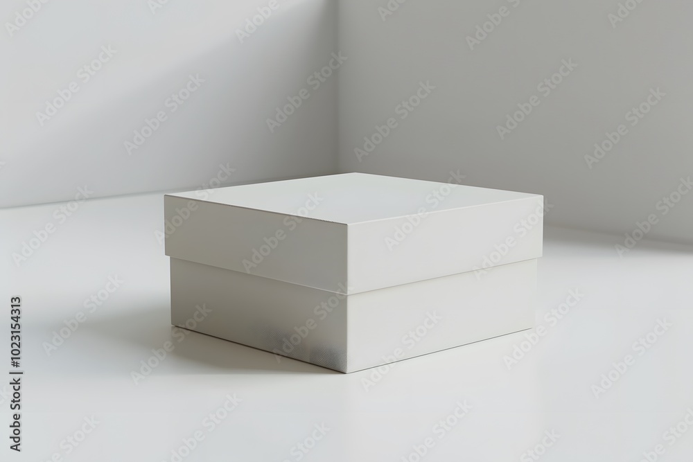 Minimalist White Box on a Clean Surface Minimalist White Box on a Clean Surface