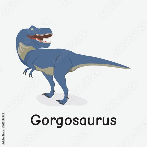 Gorgosaurus Dinosaur Vector Illustration with Sharp Teeth