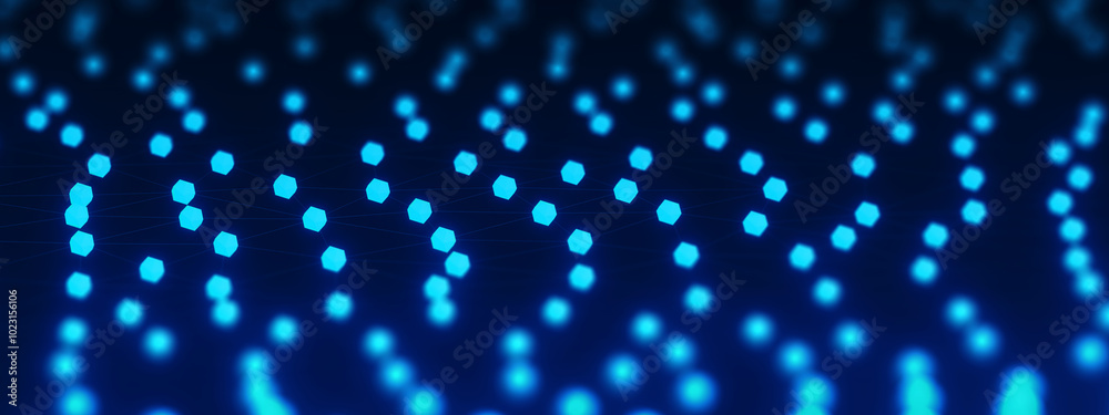 Business Digital cyberspace technology concept, digital atom cell waveform plexus computer tech art abstract illustration blue 3D banner background. Business Digital cyberspace technology concept, digital atom cell waveform plexus computer tech art abstract illustration blue 3D banner background.